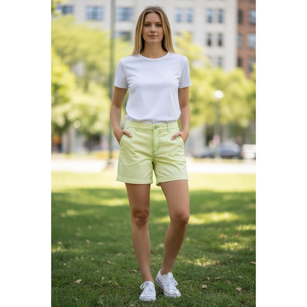 Ralph Lauren Shorts Women Size 12 Light Wash Green, Cotton Shorts  Summer Shorts